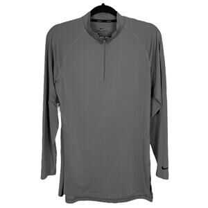 NIKE Men's DRI-FIT Pullover 1/4 ZIP Solid Gray Size SMALL